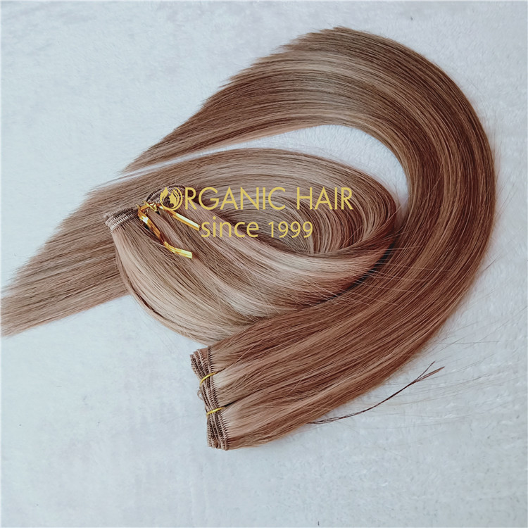 Piano color full cuticle hand tied weft  C47